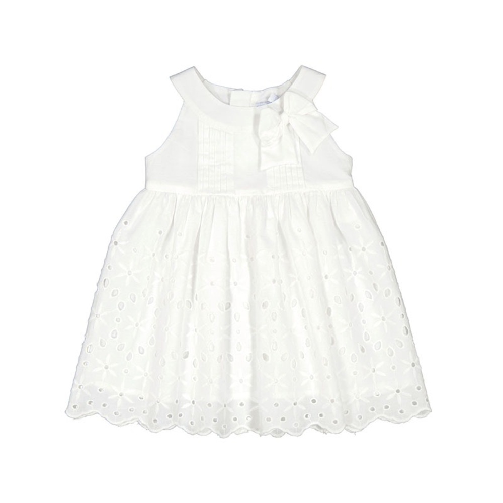 Mayoral Elegant White Eyelet Dress